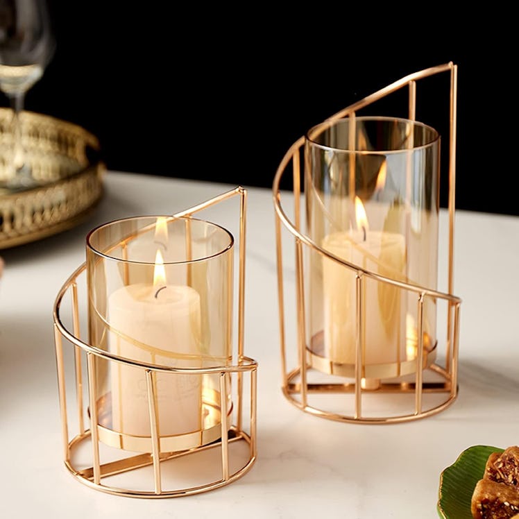 MrMrKura Metal Wire Candle Holders (Set of 2)