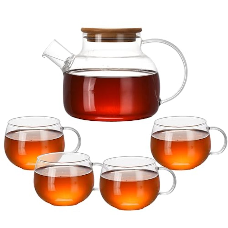 WHOLE HOUSEWARES Glass Teapot Set (5 Pieces)