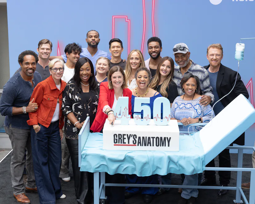 The Grey's Anatomy cast celebrates 450 episodes. Photo via ABC