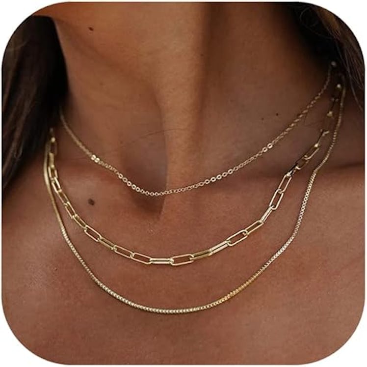 Freekiss 14-Karat Gold Layered Necklaces