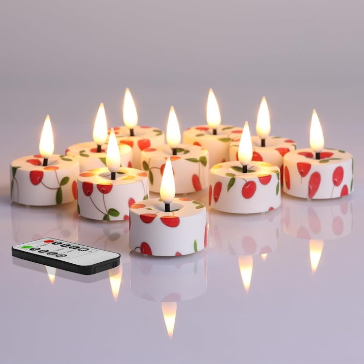 Eywamage Cherry Flameless Tealights (12-Pack)