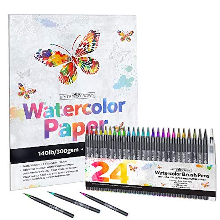 Brite Crown Watercolor Pen Set (24-Pack)