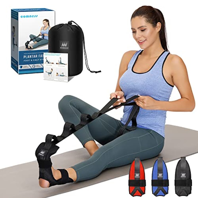 comness Foot and Calf Stretcher-Stretching Strap For Plantar Fasciitis, Heel Spurs, Foot Drop, Achil...