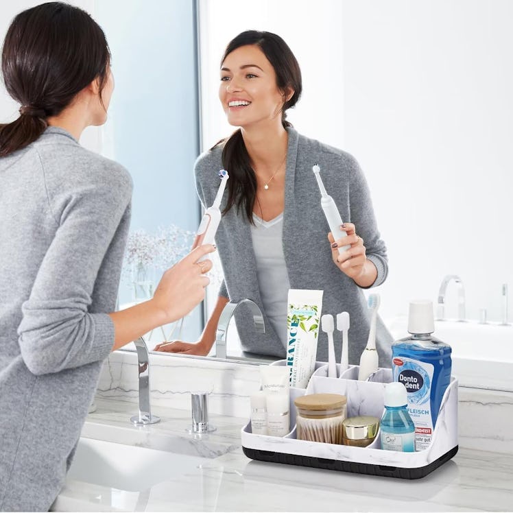 GFWARE Marble Bathroom Countertop Organizer 