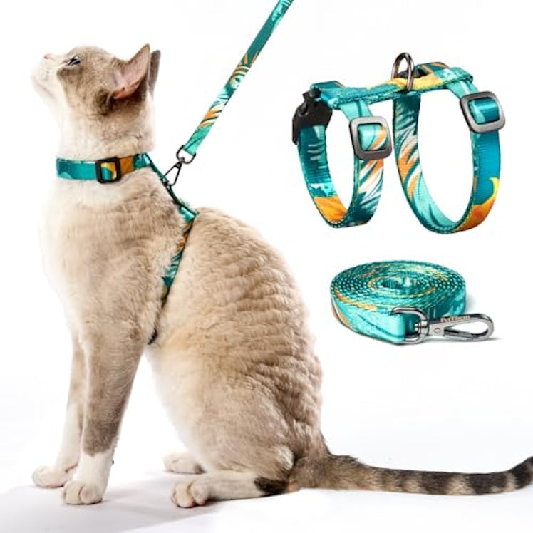 Cat Harness and Leash Set - Escape Proof Adjustable Cat Harness, Comfortable Soft Lightweight, Use S...