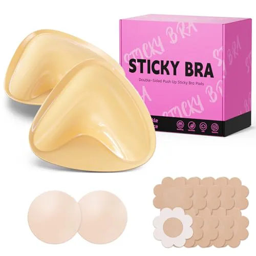 Mearter Ultra Push up Sticky Bra Pads | Double Sided Adhesive Inserts | Stick on for Sports Bra Swim...