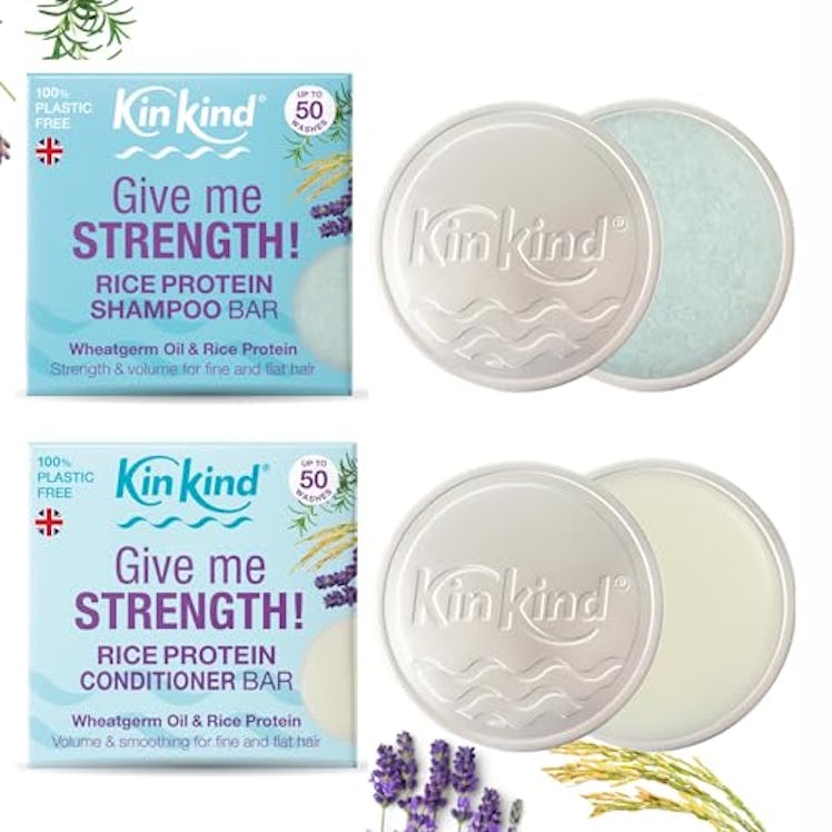 KinKind Give me STRENGTH Rice Shampoo and Conditioner Bars