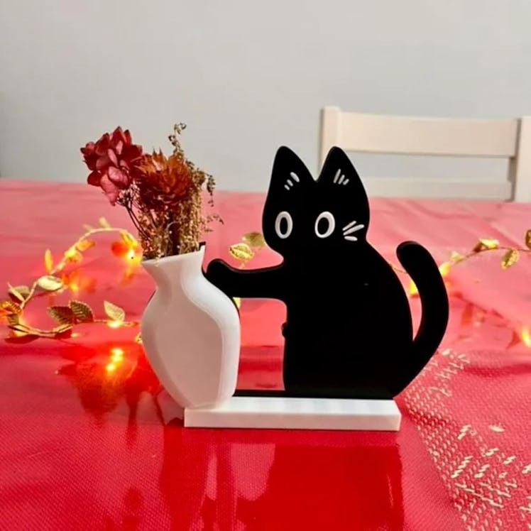 TIME&TRAVE Cat Push Flower Vase
