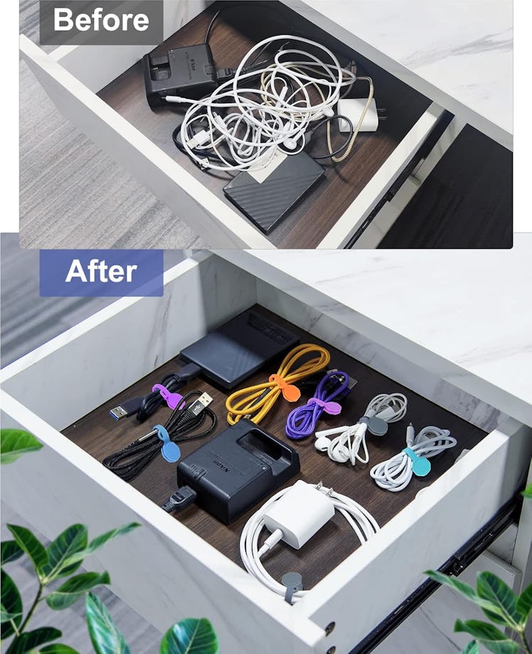 GRODOE Silicone Magnetic Cable Ties (8 Pieces)