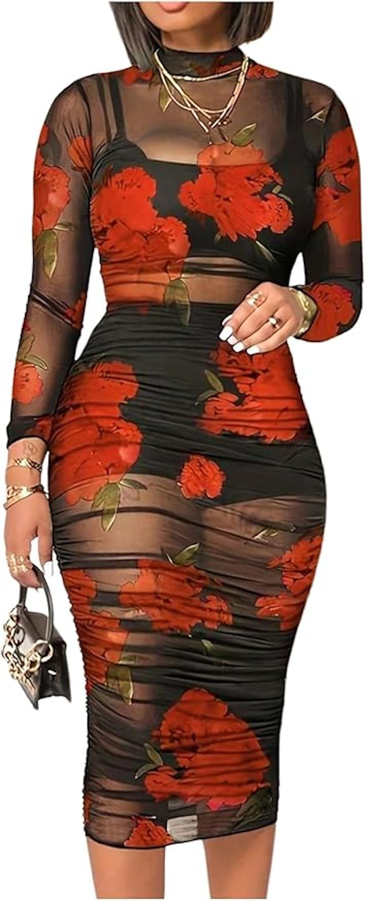 Floerns Floral Midi Dress