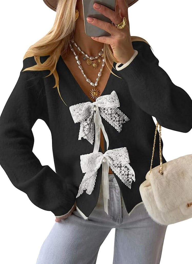 Cakulo Bow Tie Cardigan