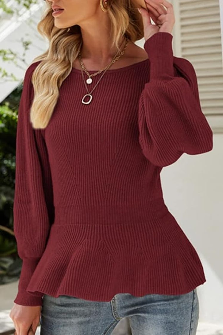 Veatzaer Puff Sleeve Sweater