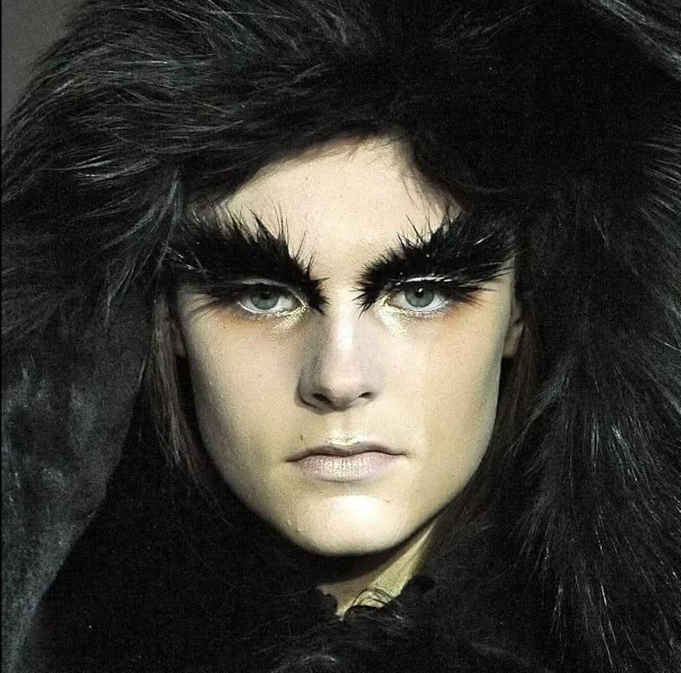 feather lashes at Alexander McQueen