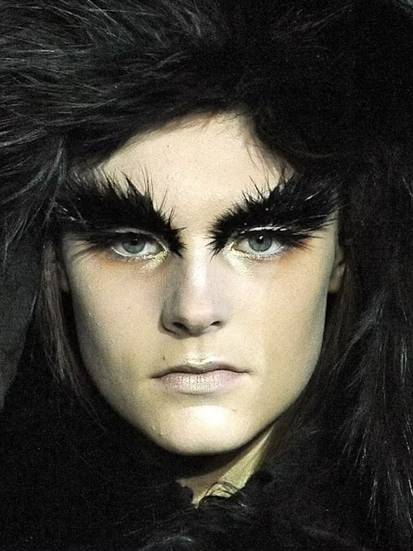 feather lashes at Alexander McQueen