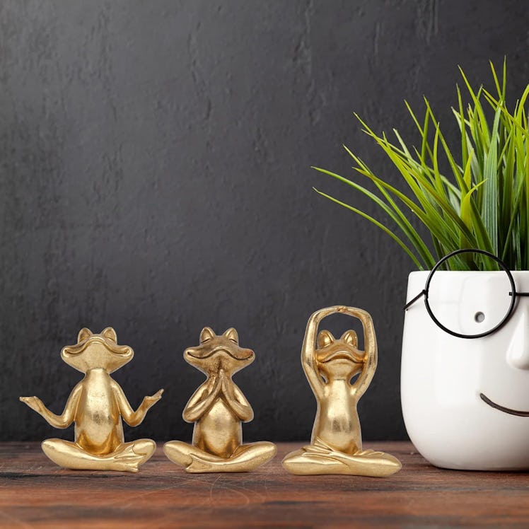 Suoedd Gold Frog Figurines (Set of 3)