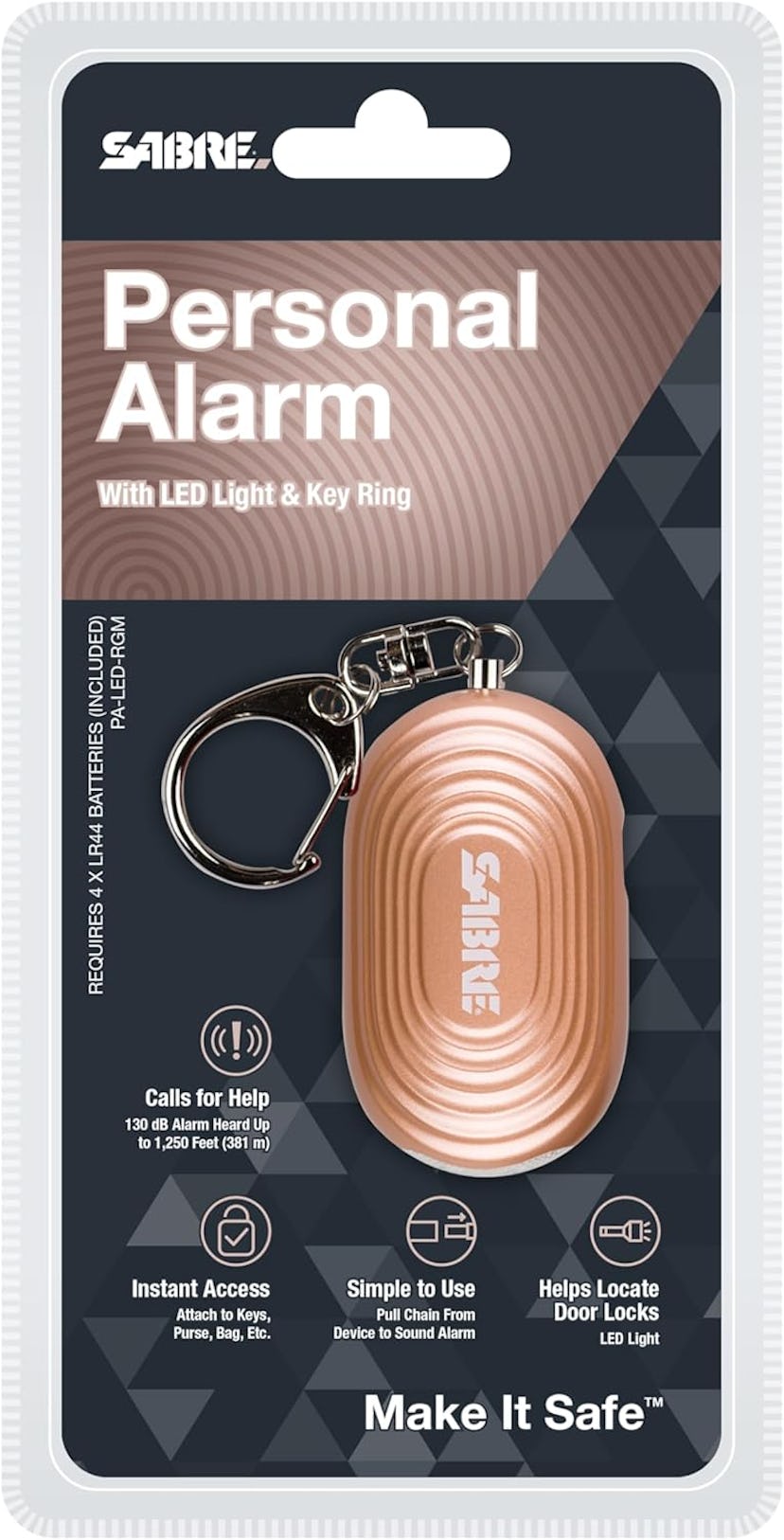 Sabre 2-in-1 Personal Alarm With LED Light