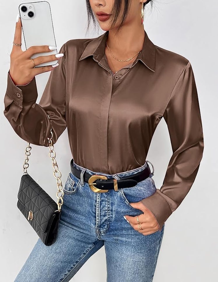 Zeagoo Satin Blouse
