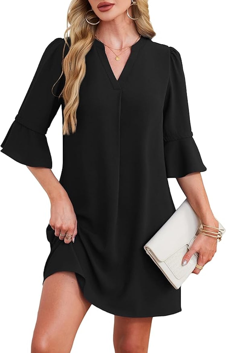 RUMIA Ruffle Sleeve Dress