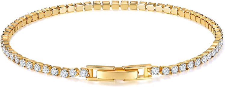 MINDDHA 14K Gold Plated Tennis Bracelet