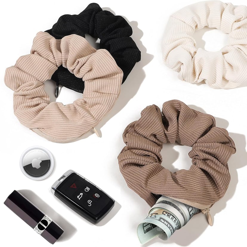 Ivyu Pocket Zipper Scrunchies (4-Pack)