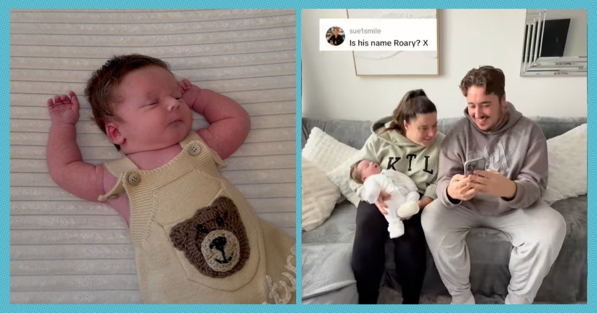 Pictures of social media influencers Cory & Lea and their new son. 