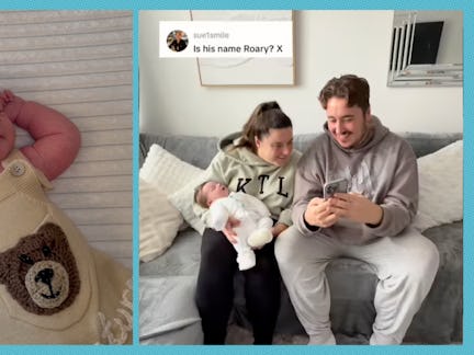 Pictures of social media influencers Cory & Lea and their new son.