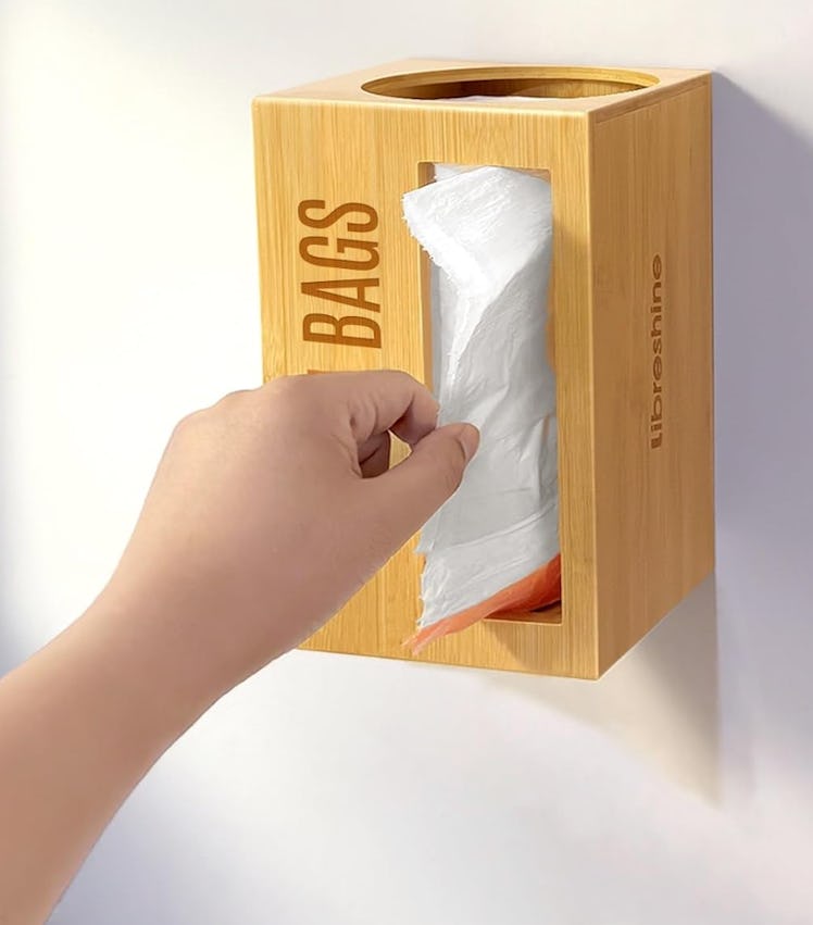 Libreshine Bamboo Garbage Bag Dispenser