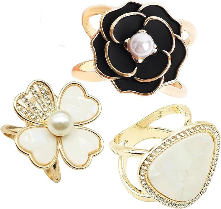 Hioyiwse Scarf & Shirt Rings (3-Pack)