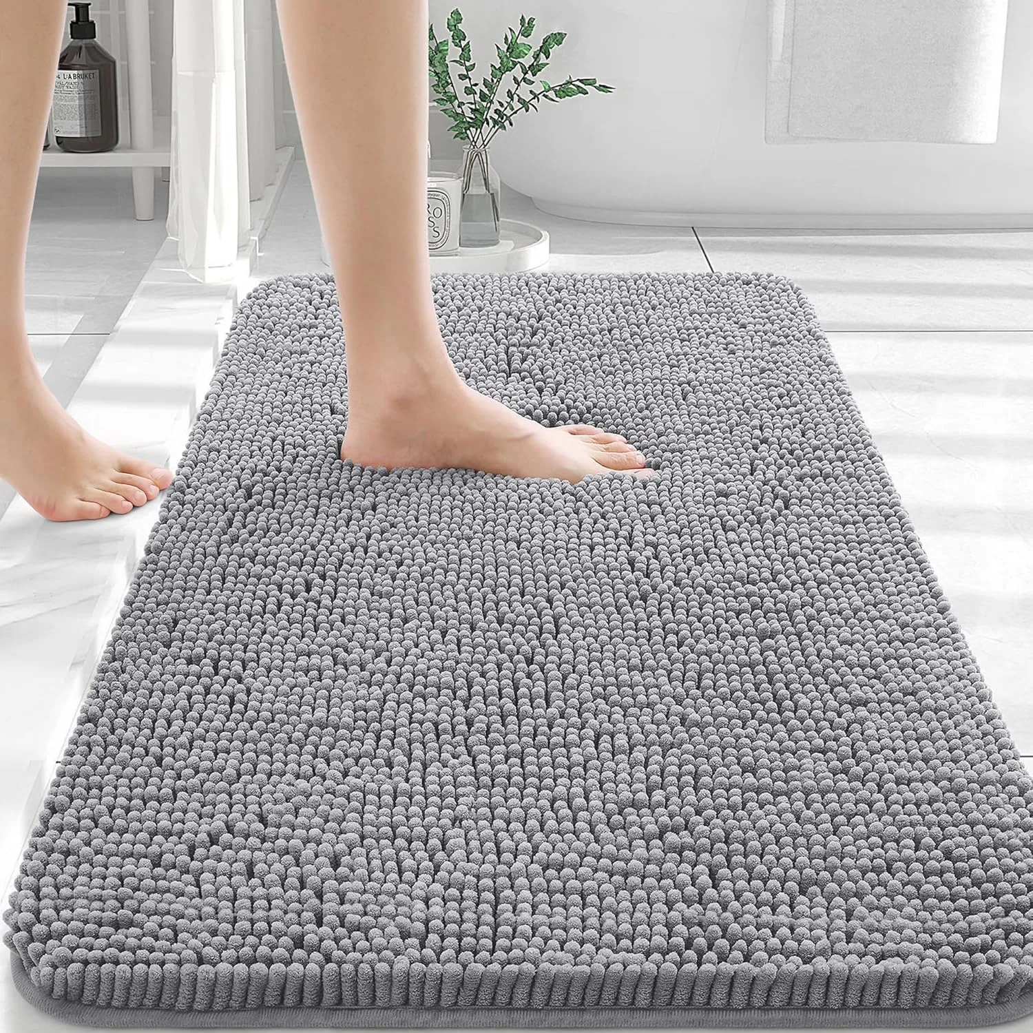 OLANLY Chenille Bathroom Rug