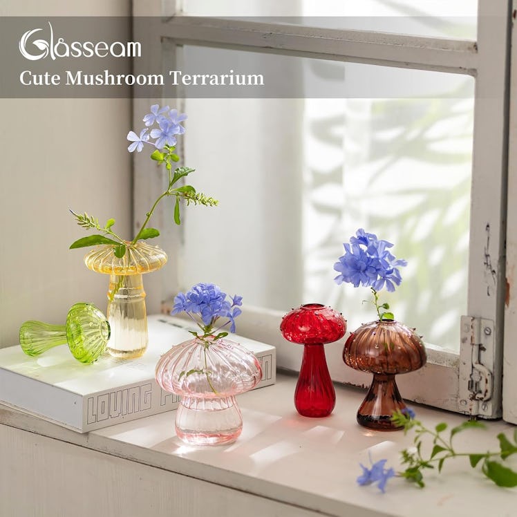 Glasseam Mushroom Glass Planter (Set of 5)