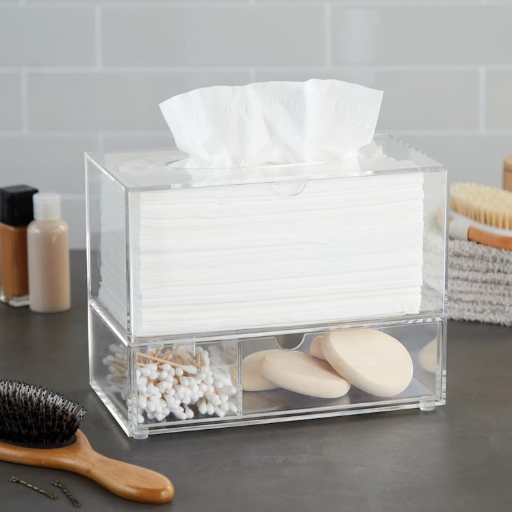 Juvale Clear Tissue Box Holder with Pull Out Drawer