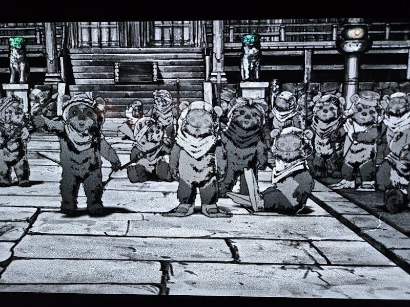 Attack Ewoks in 'Star Wars: Visons,' "The Duel: Payback."