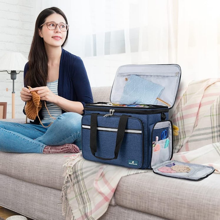 PAVILIA Knitting Storage Bag