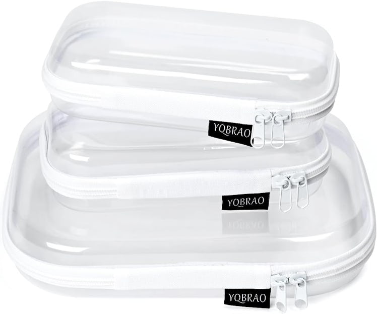 YQBRAO Clear Hard Shell Zipper Case (3-Pack)