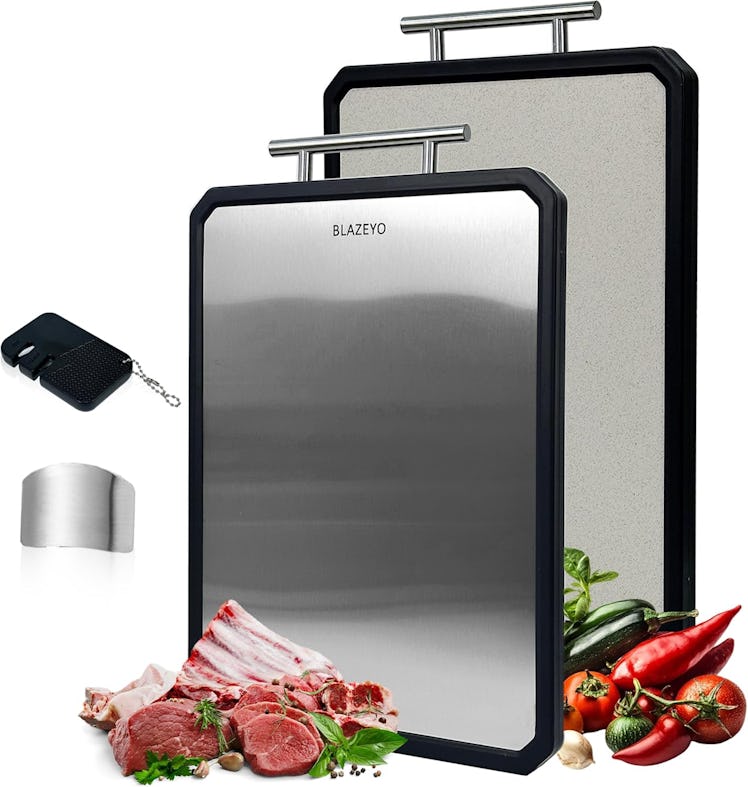 BLAZEYO Stainless Steel Cutting Board