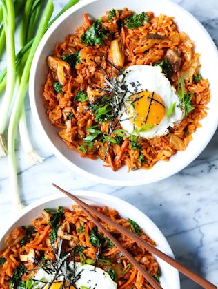 kimchi fried rice, in a story about inexpensive meals that stretch