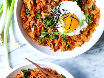 kimchi fried rice, in a story about inexpensive meals that stretch