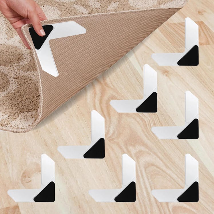 NeverCurl Rug Corner Grippers (8-Pack)