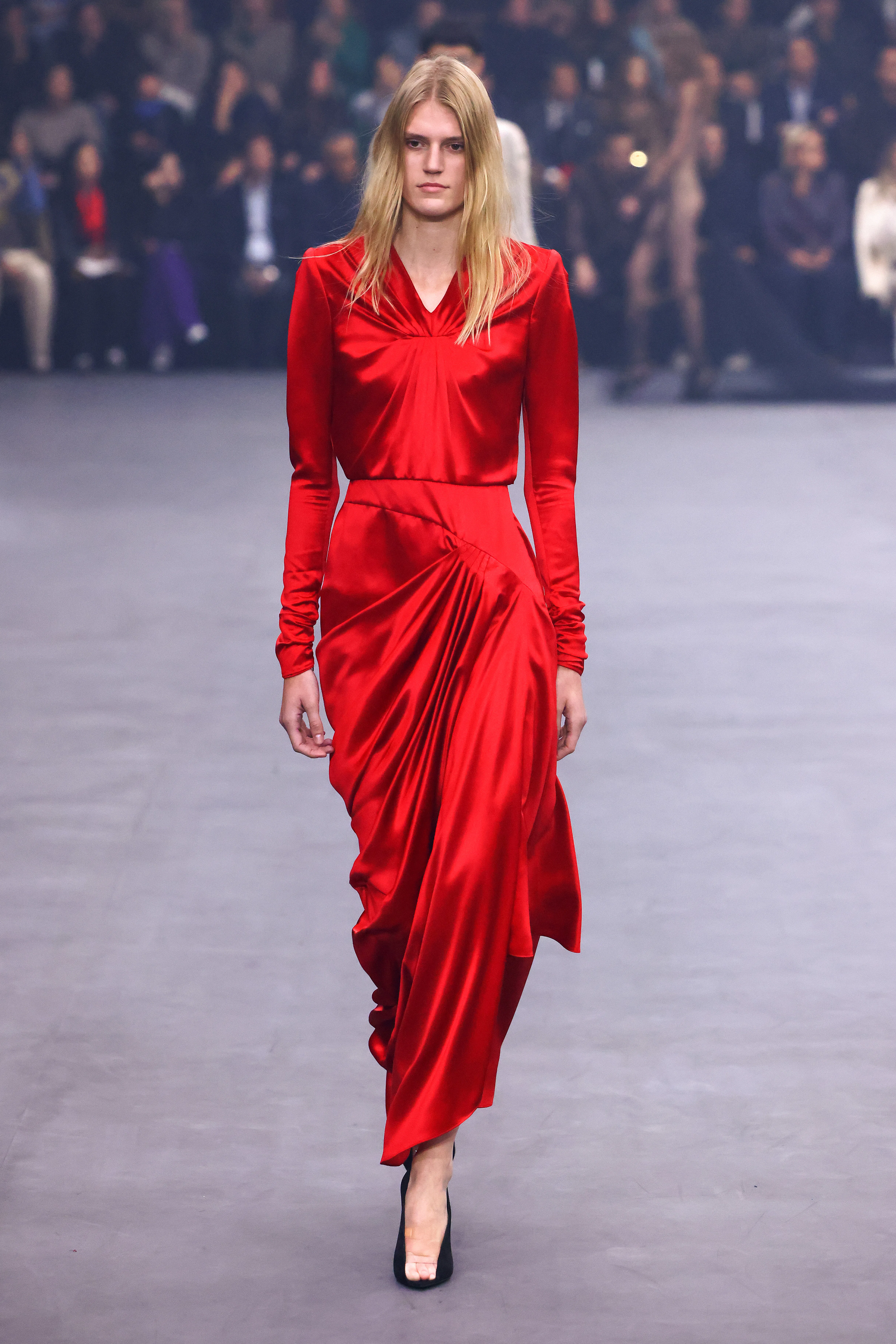 Valentino Dresses Buy Valentino Garavani Red V-neck Draped Gown In