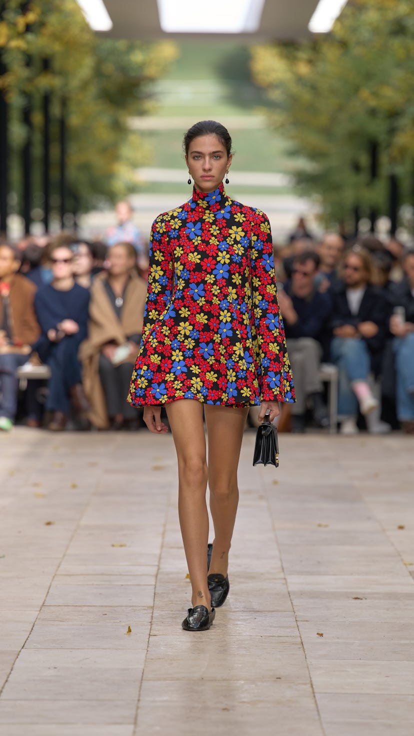 a look from celine spring 2026 collection shown at paris fashion week for designer michael rider's d...
