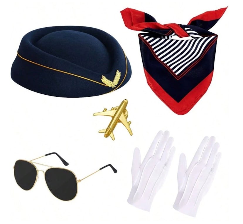 6-Piece Flight Attendant Costume Accessories