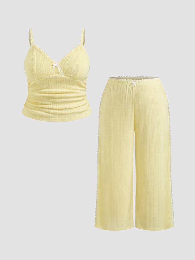 Pointelle Bow Knot Loungewear