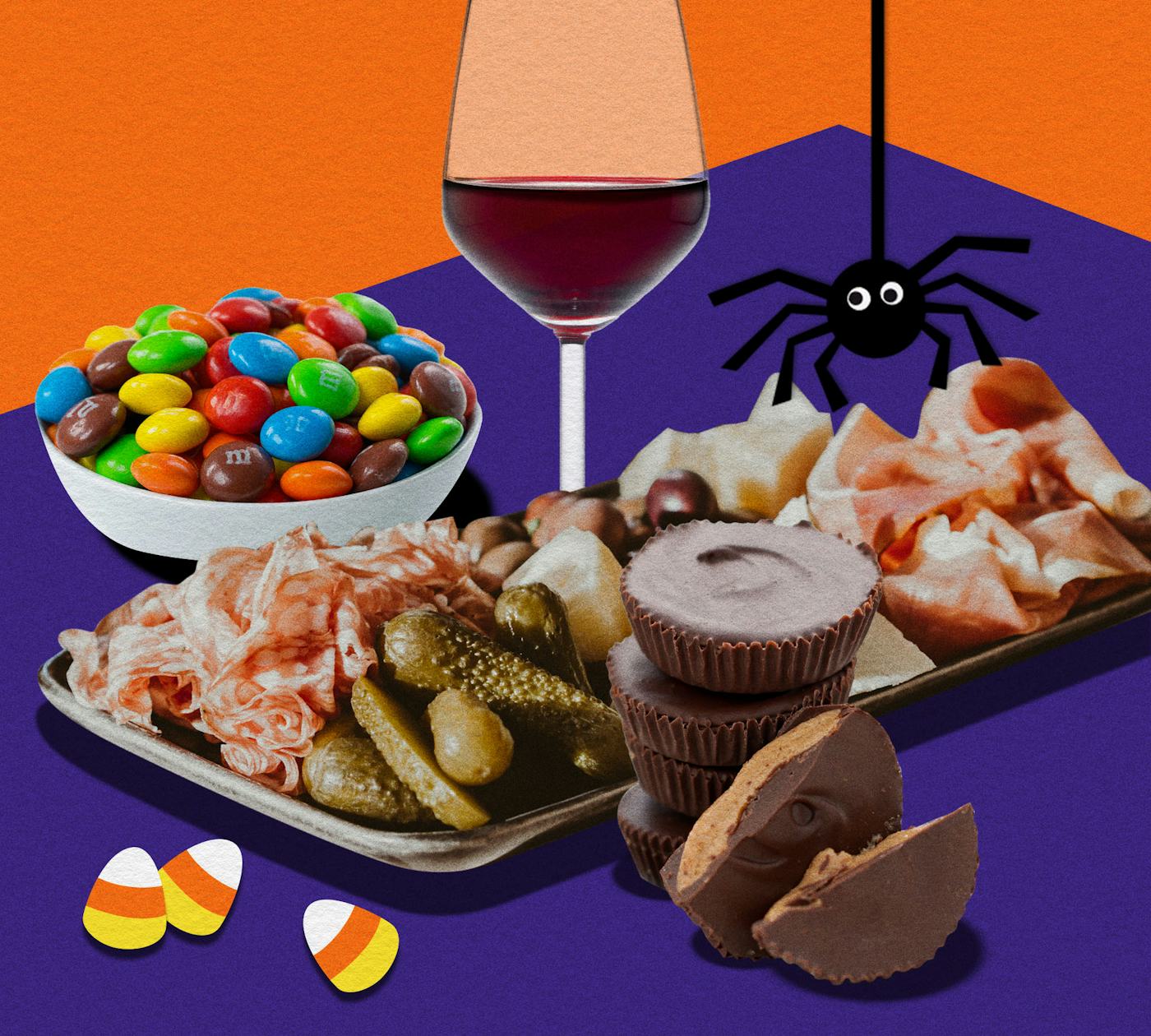 The Best Halloween Candy & Wine Pairings For A Spooky Charcuterie Board