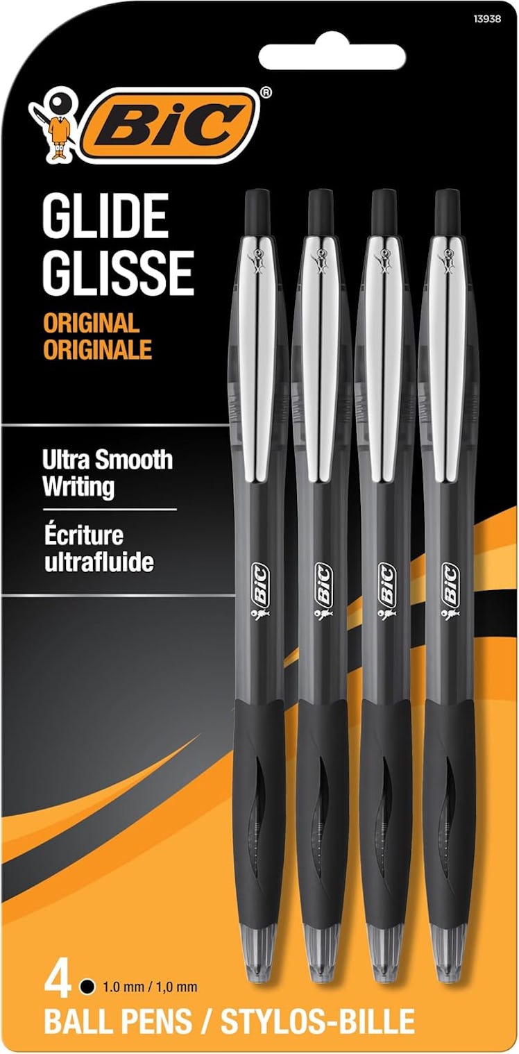 BIC Glide Black Retractable Ballpoint Pens (4 Count) 