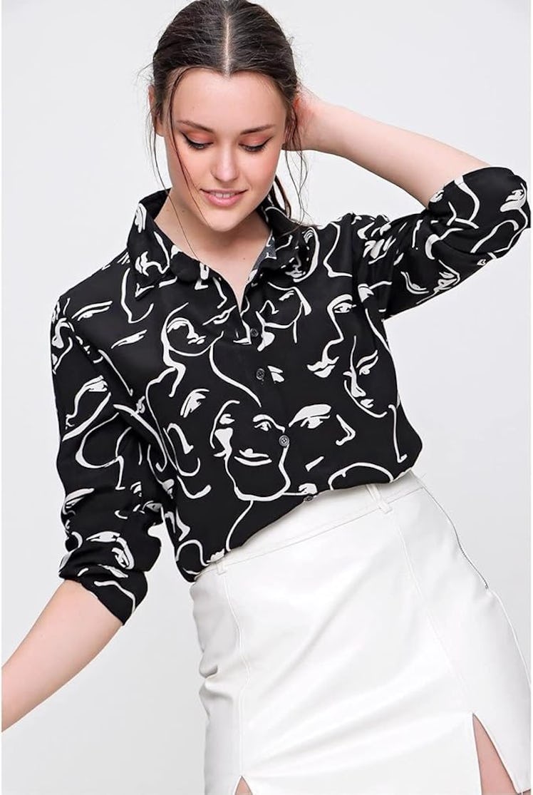 BIG DART Printed Button-Down