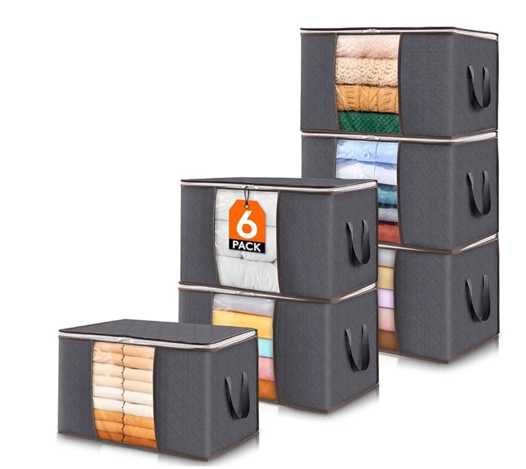  6 Pack Clothes Storage Bins