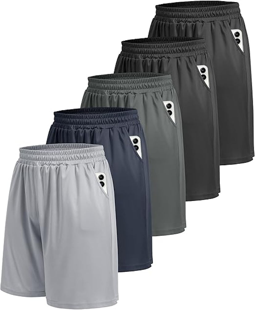 BOOJO Athletic Gym Shorts (5-Pack) 