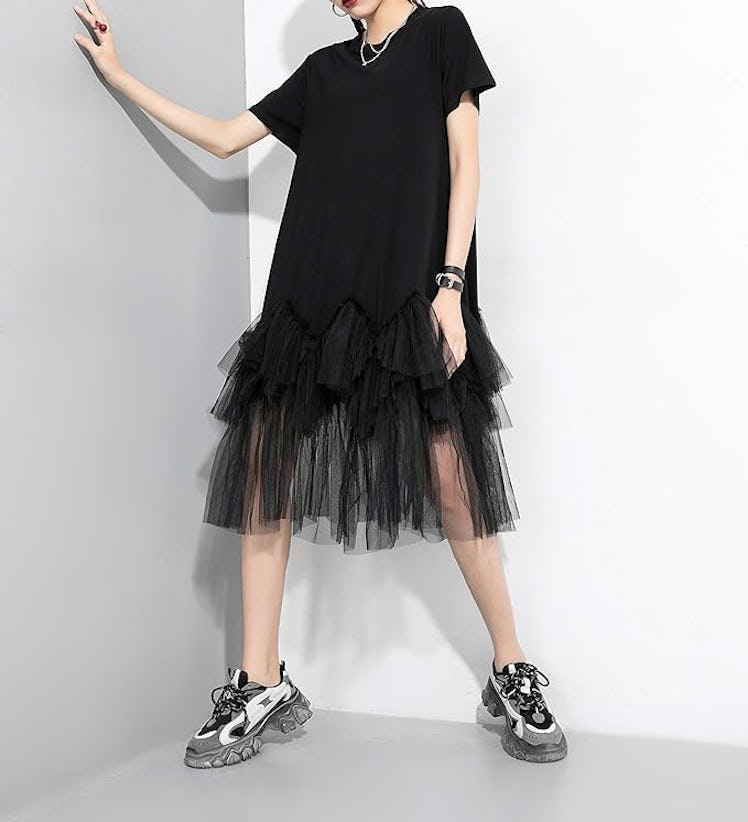 ellazhu Tulle T-Shirt Dress