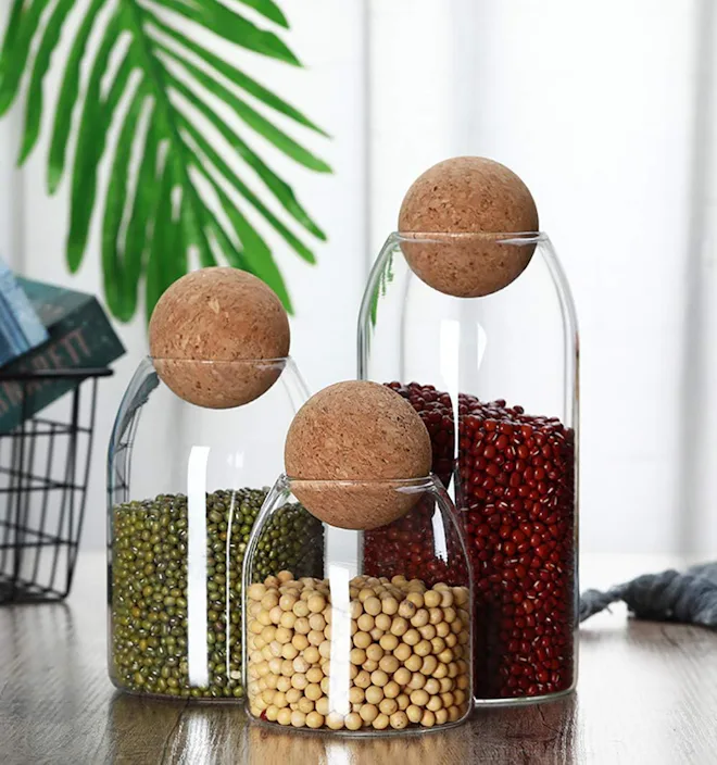 MOLFUJ Glass Storage Container With Cork