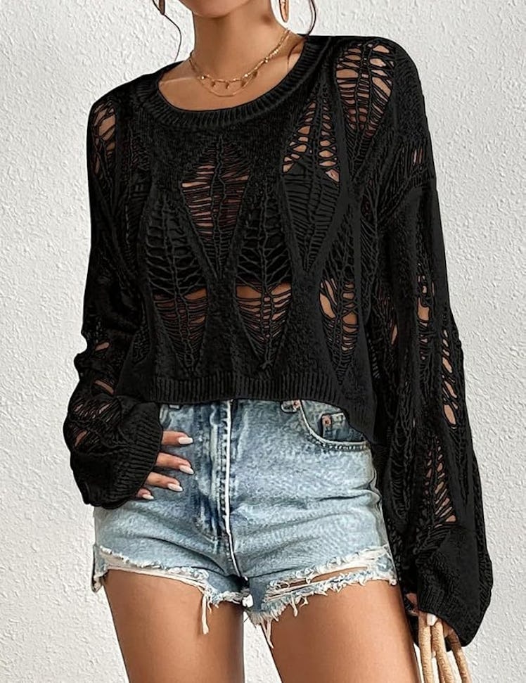 Vinsekep Open-Knit Sweater